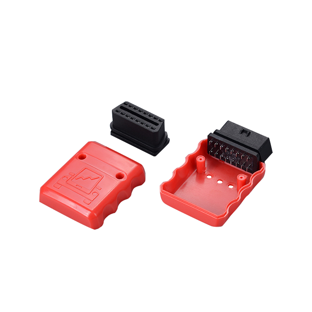 OBDII 90-degree reverse male head with red on-board diagnostic accessory
