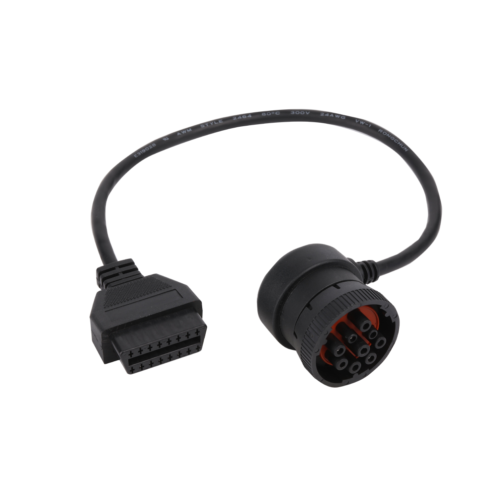 16Pin Female To J1939 9P Male OBD OBD2 J1939 Bus GPS Cable For Transport Equipment Dy Telematics, Fleet Management Or Truck
