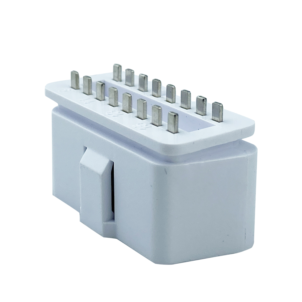 Automobile connector plug OBD2 16p male white straight needle automobile diagnostic line Automobile adapter plug