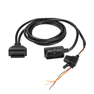 16Pin Male To Female With Fush Wire Harness OBD 2 OBDII Y Cable With Fush For OBD2 Diagnostic Scanner Fault Code Reader