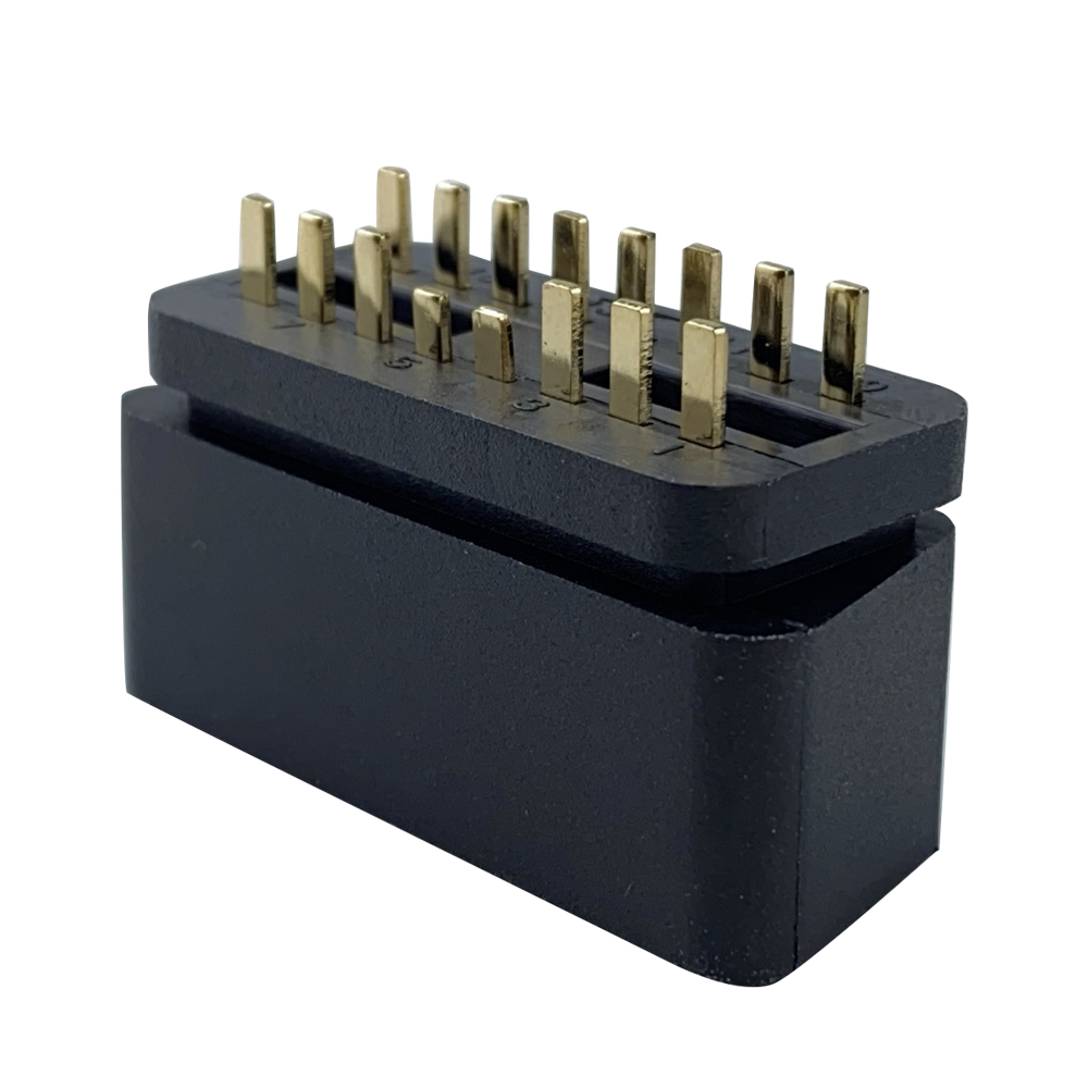 OBD2 male 16 pin / pin plug OBDII PA66 solid solder plate smooth surface 