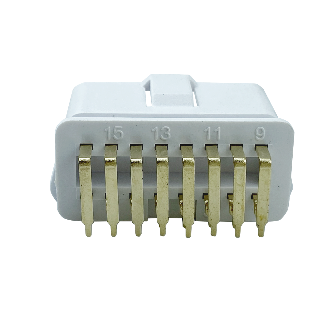 OBD2 male 90 degree plug 9-pin auto white fault diagnosis instrument plug ACC power line step-down line